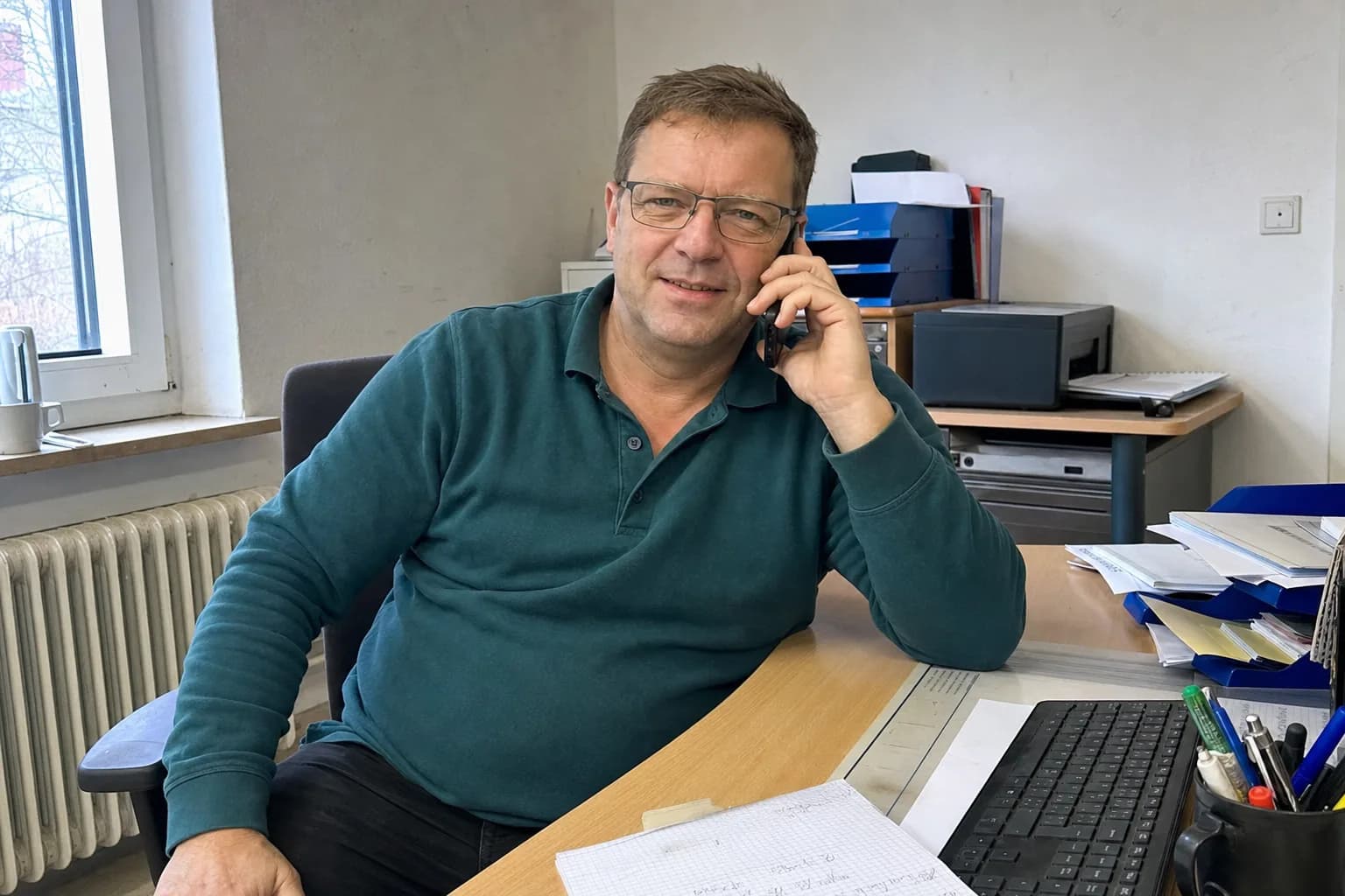 Inhaber der Sanitär Lemmer bei einem Einsatz