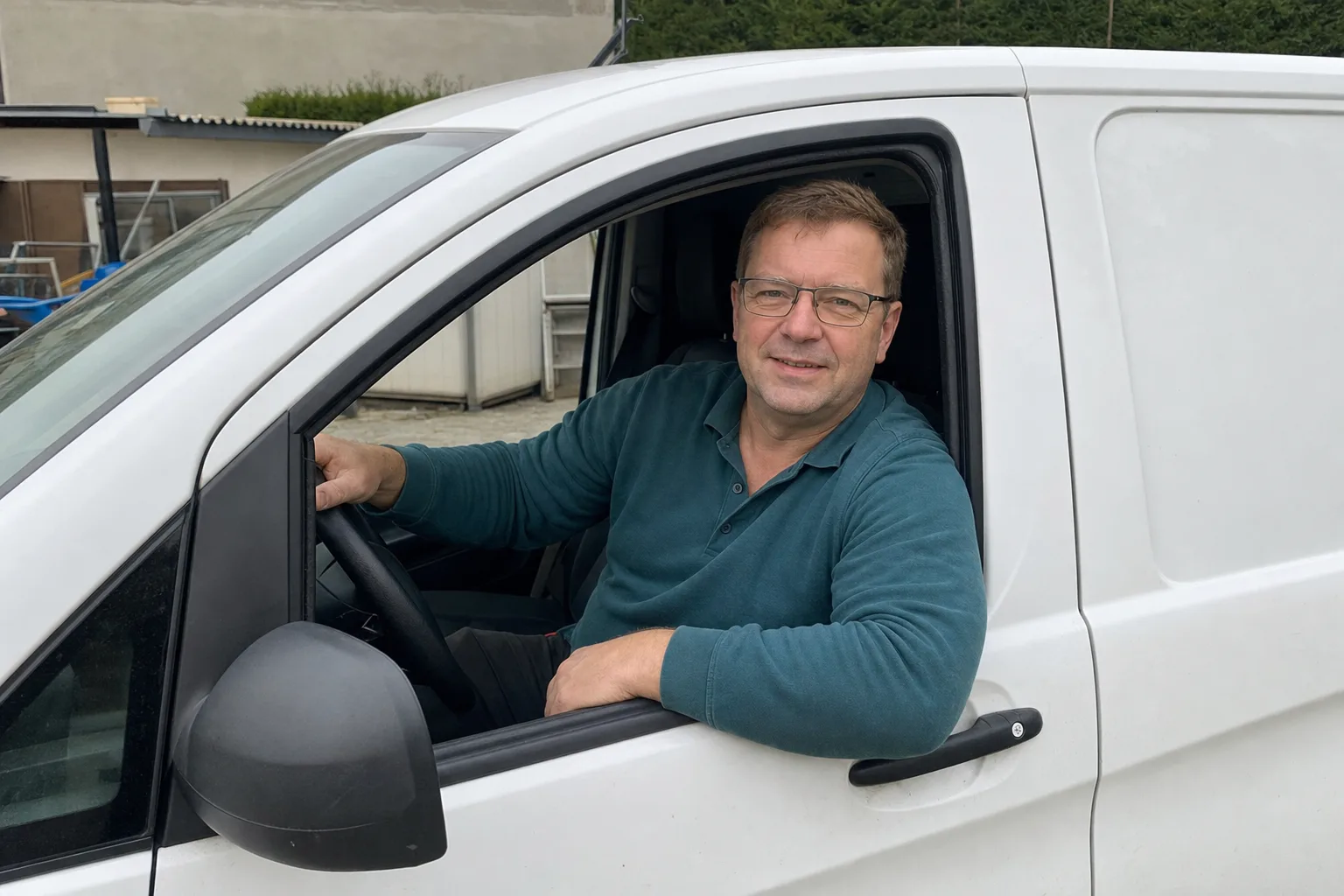 Team von Sanitär Lemmer vor dem Servicefahrzeug